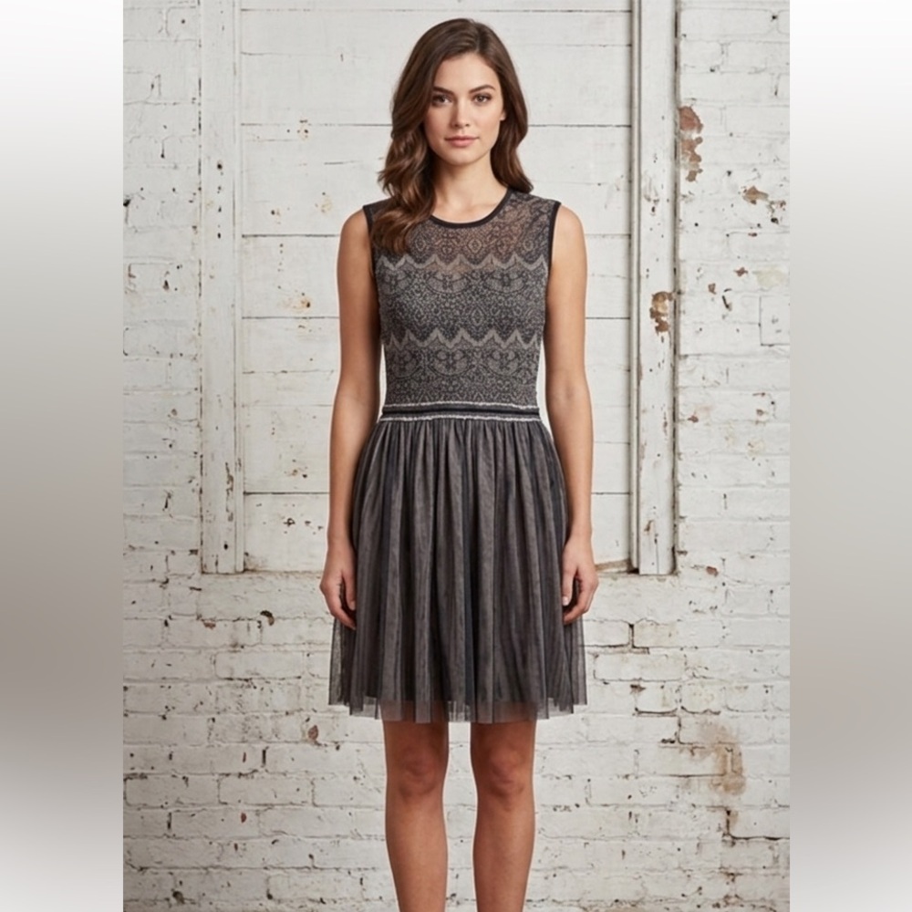 Anthropologie Weston Wear Fit and Flare Dress Size Large Balletcore